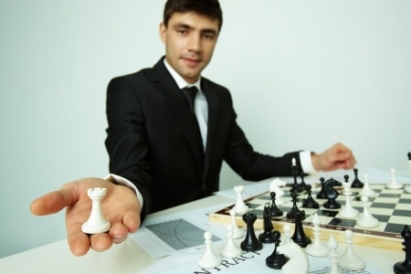 man playing chess