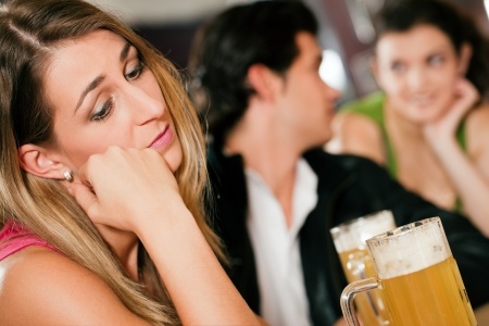 boyfriend is staring at and flirting with other woman