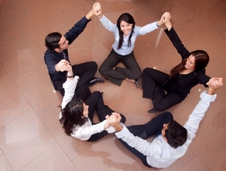 top view of young adult holding their hands for the opposite sex day