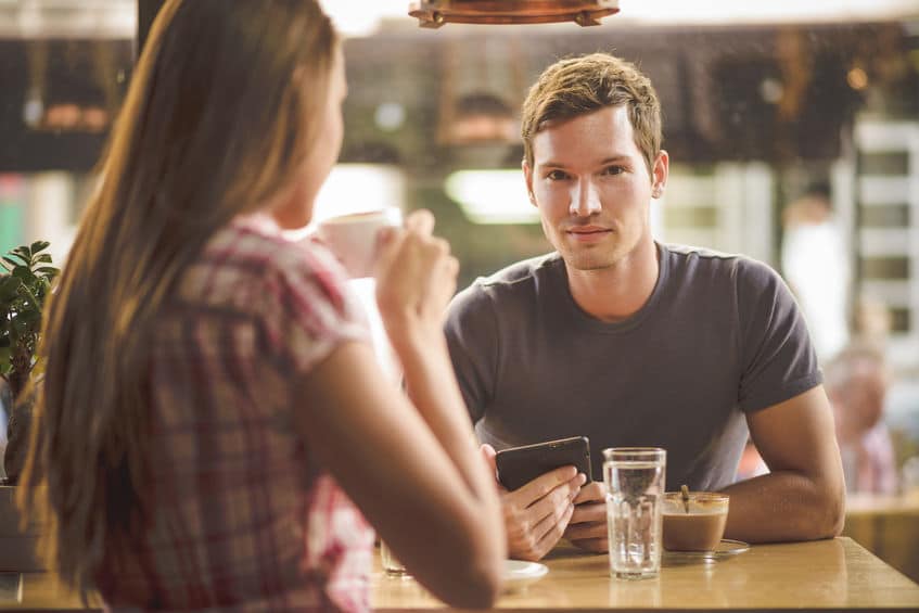 couple having coffee at lunch