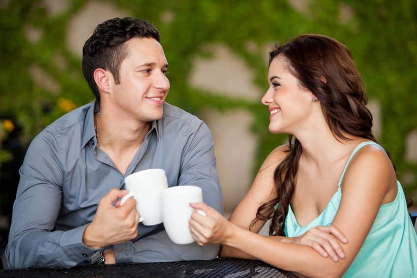 couple dating over a cup of coffee