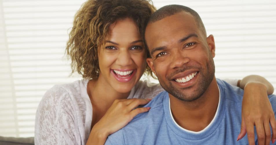 african american couple smiling