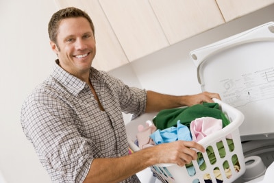 husband doing the laundry