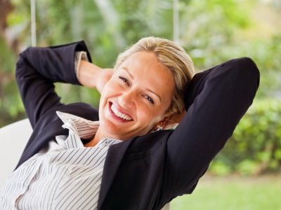 attractive mature business woman, smiling