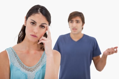 young couple arguing because of religious differences