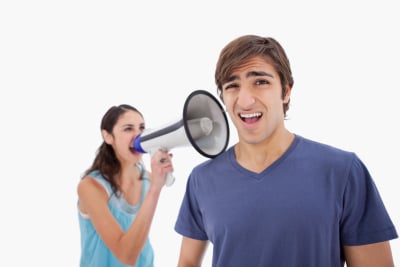 man hates noisy woman