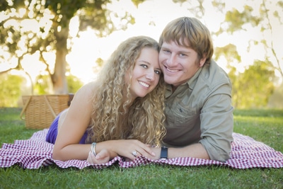 Happy Attractive Loving Couple Portrait in the Park.