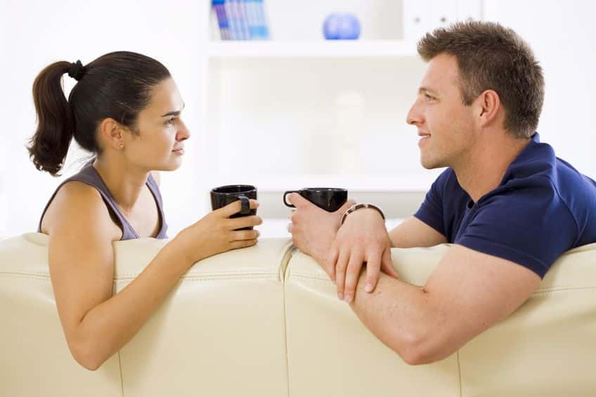 couple having a good coffee time