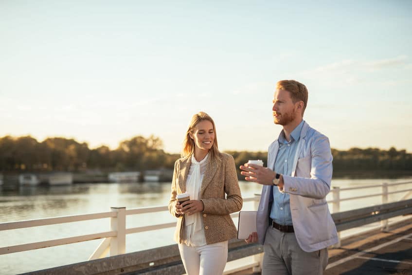 two couple walking and talking about getting engage