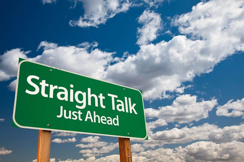 straight talk just ahead sign