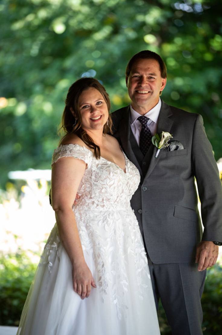 happy middle-aged couple on their wedding