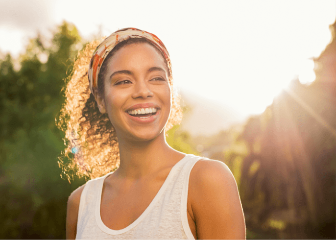 beautiful woman smiling