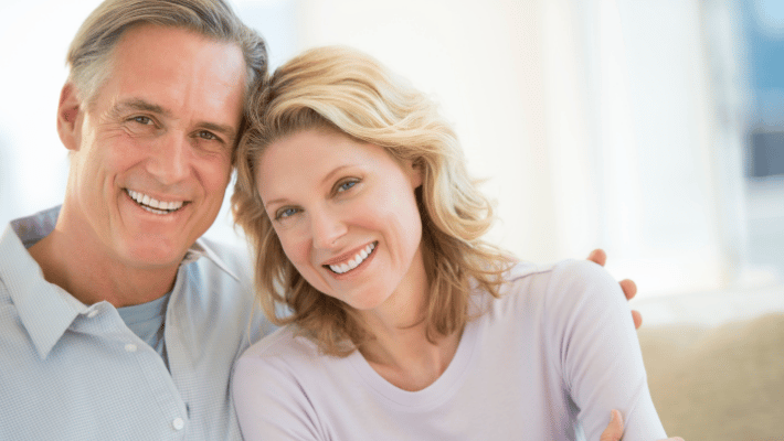 Smiling older couple